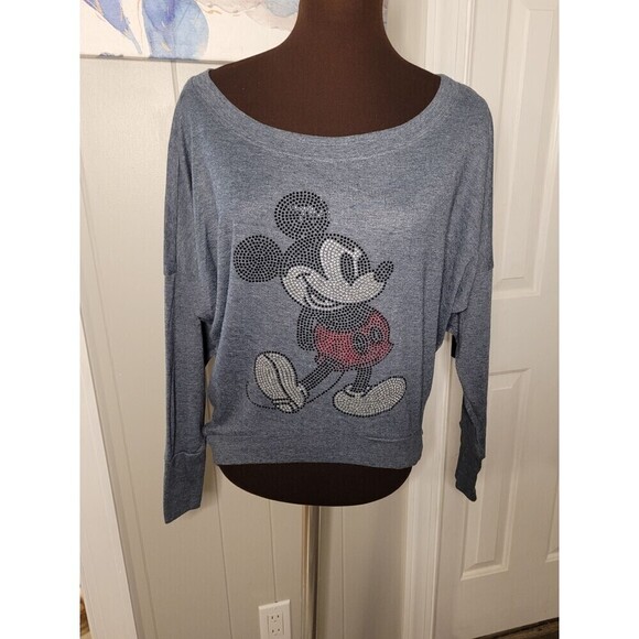 2 for $20 Disney Mickey Mouse Disney Parks Rhinestone Long Sleeve - Picture 1 of 4